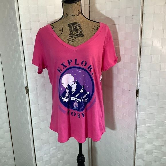 Nwt Ana Cabana pink explore more tee shirt t-shirt plus size 1X - Picture 5 of 7